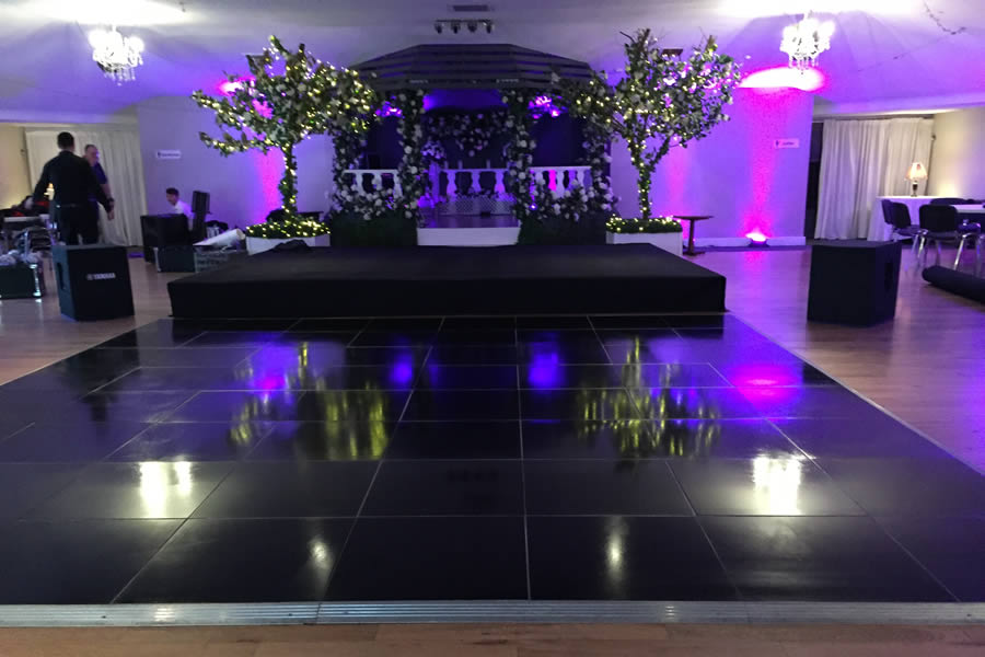 Plain black dance floor