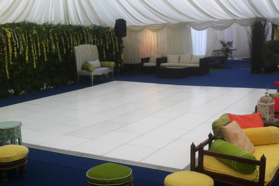 Plain white dance floor