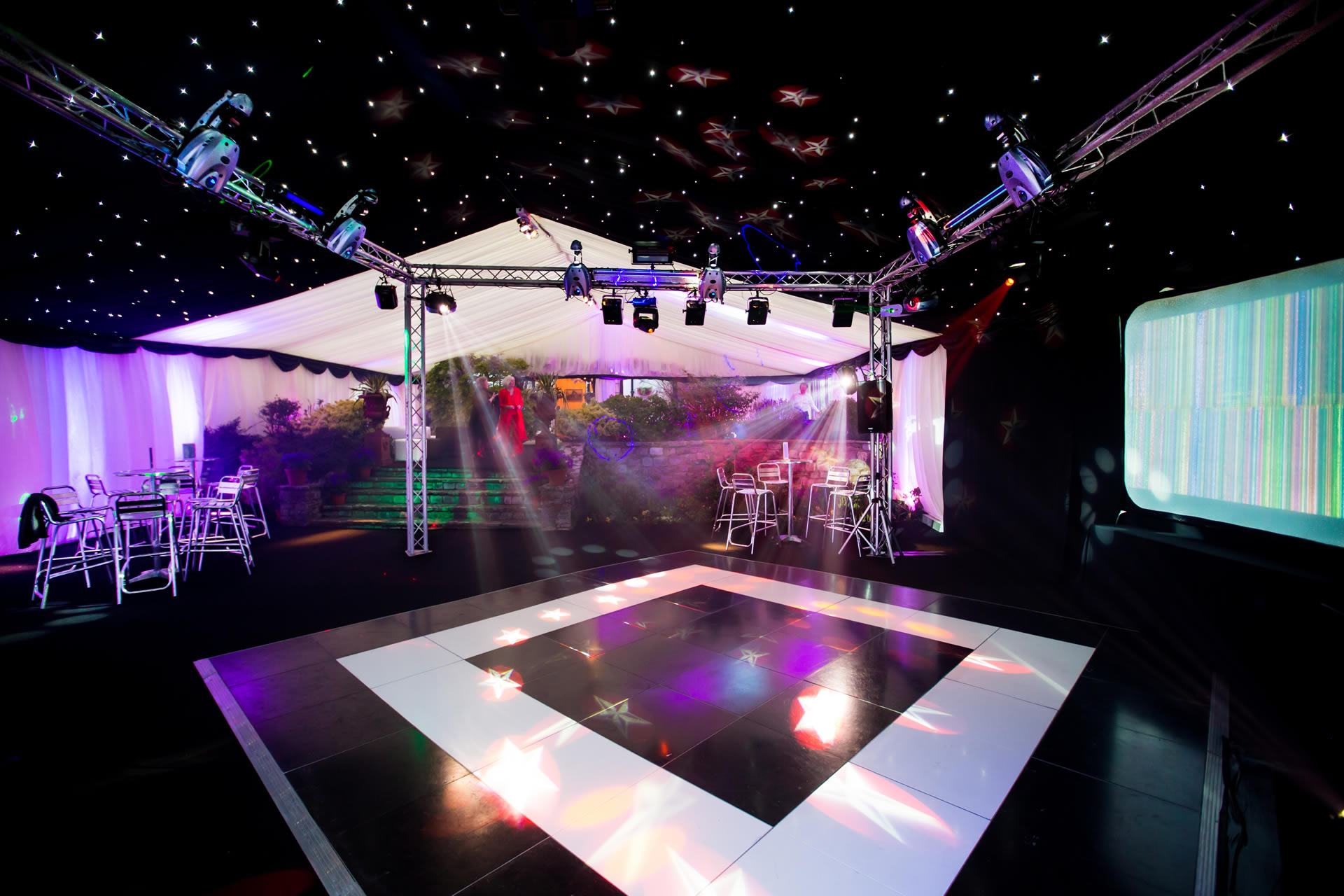 Black and white dancefloor